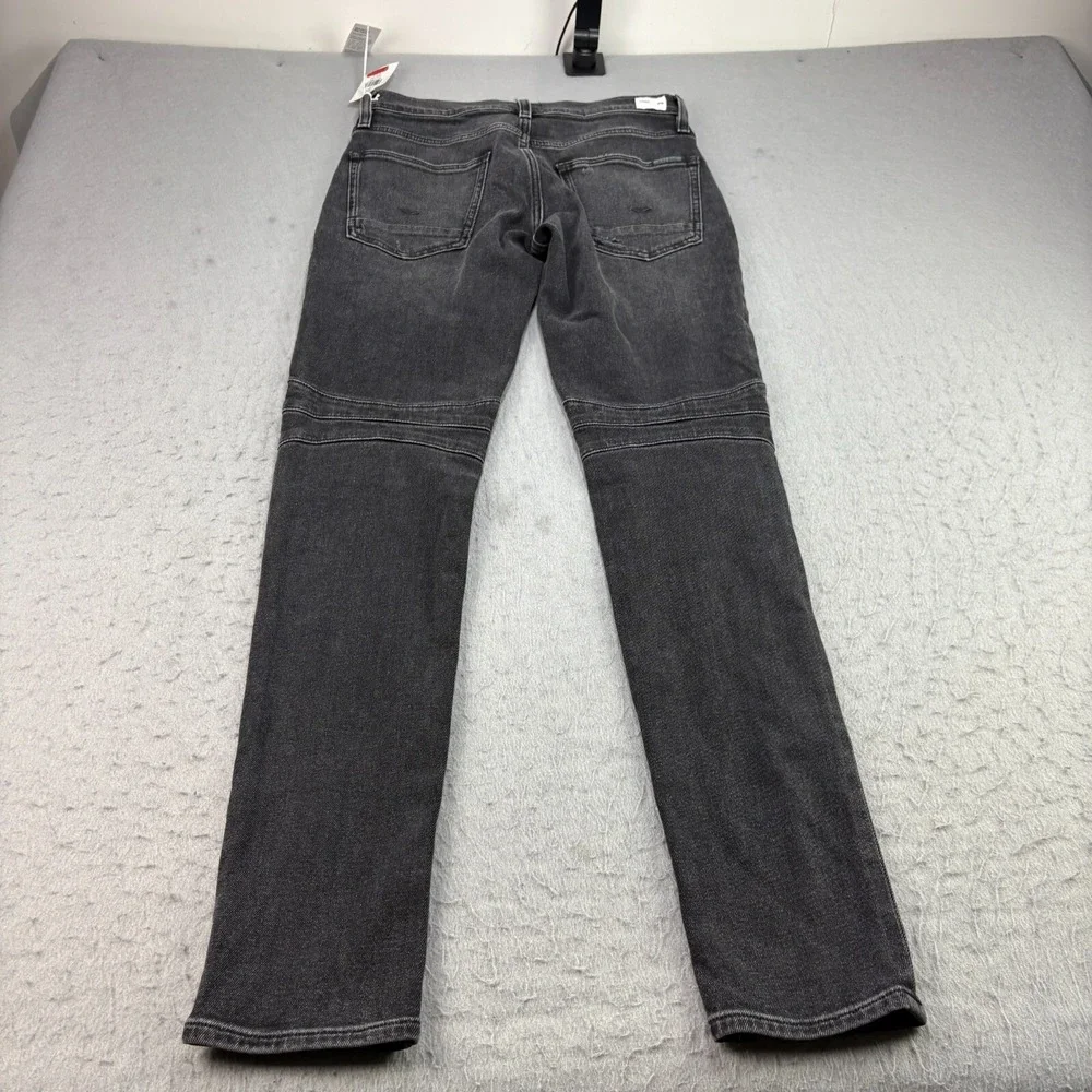 Hudson Jeans Mens‎ 29x33 Black Ethan Biker Skinny Distressed Denim Stretch NEW